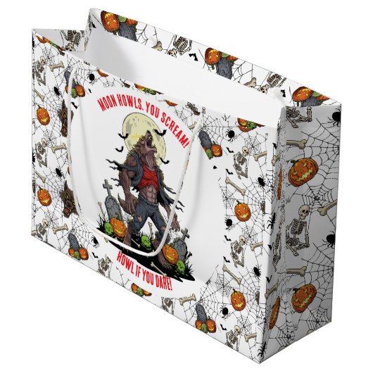 🐺 Weerwolf Halloween Gift Bag 🎃💀 Groot Cadeauzakje (Voorkant Gekanteld)