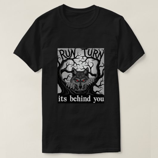 Weerwolf Halloween Horror Design Run Turn Ai-Art T-shirt (Design voorkant)