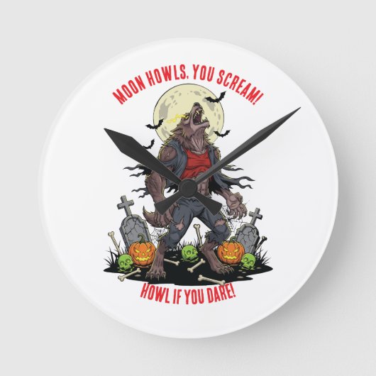 🐺 Weerwolf Halloween Muur Klok 🎃 (Voorkant)