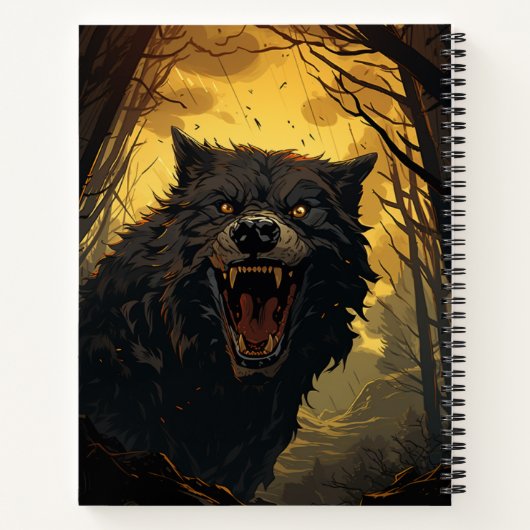 Weerwolf Halloween Notitieboek (Achterkant)