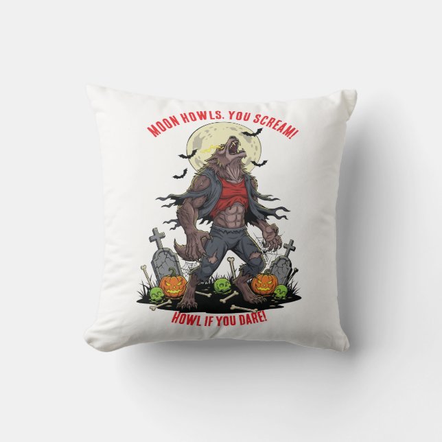 🐺 Weerwolf Halloween Sierkussen 🎃 (Voorkant)