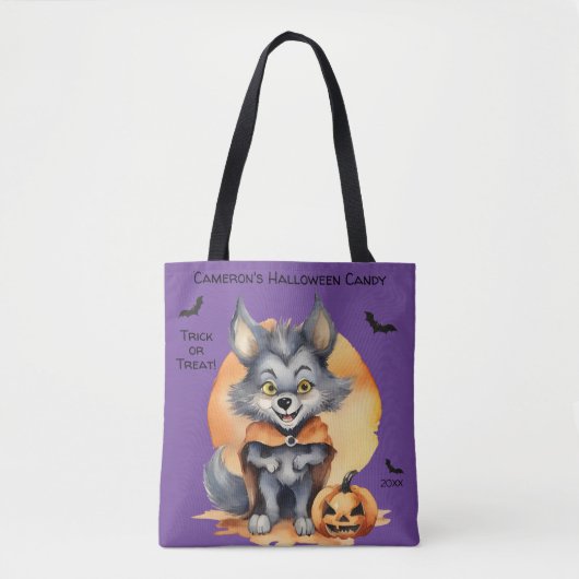 Weerwolf Halloween Snoep Trick or treat Tote Bag (Voorkant)
