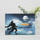 Weerwolf Halloween uitnodiging (Staand voorkant)