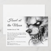 Weerwolf Halloween Uitnodiging - Volle Maan Horror (Voorkant / Achterkant)