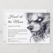 Weerwolf Halloween Uitnodiging - Volle Maan Horror (Voorkant)
