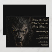 Weerwolf Hoei Halloween Kostuum Feest Uitnodiging (Voorkant / Achterkant)