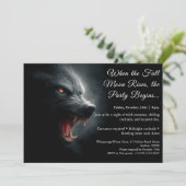 Weerwolf Hoei Halloween Kostuum Feest Uitnodiging (Staand voorkant)