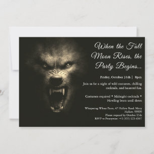 Weerwolf Hoei Halloween Kostuum Feest Uitnodiging