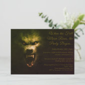 Weerwolf Howl Halloween Kostuum Party Uitnodiging (Staand voorkant)