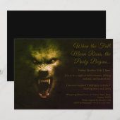 Weerwolf Howl Halloween Kostuum Party Uitnodiging (Voorkant / Achterkant)