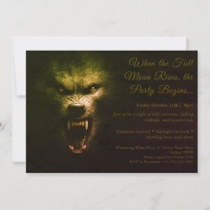 Weerwolf Howl Halloween Kostuum Party Uitnodiging