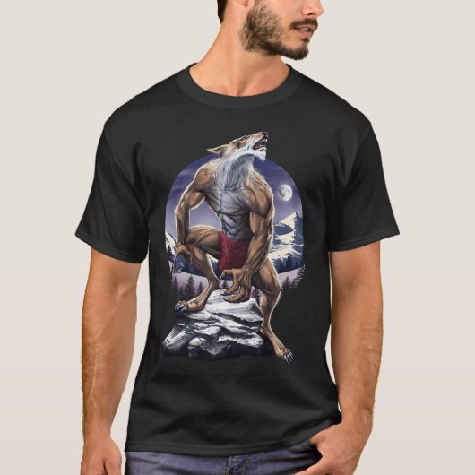 Weerwolf huilt bij volle maan t-shirt (Voorkant)