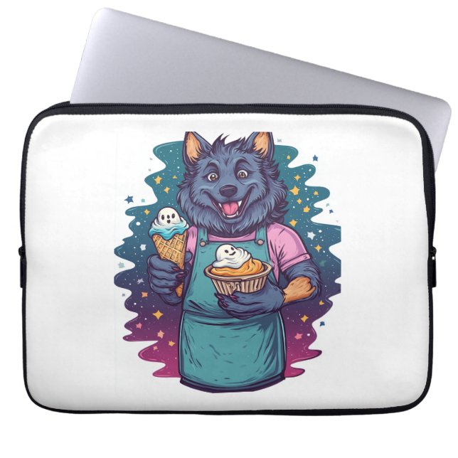 Weerwolf IJskraam Laptop Sleeve (Voorkant)