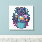 Weerwolf Ijsstand Canvas Afdruk (Insitu (Houten vloer))