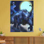 Weerwolf in maanlicht canvas afdruk (Insitu (Woonkamer))