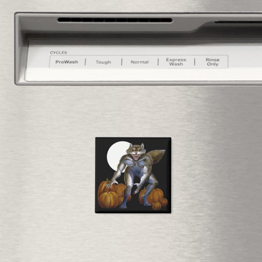 Weerwolf in pompoen Patch Magnet (Insitu (Vaatwasser))