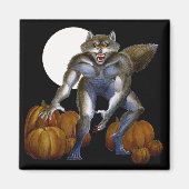 Weerwolf in pompoen Patch Magnet (Voorkant)