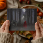 Weerwolf Little Red Riding Hood Spooky Briefkaart<br><div class="desc">Dit ontwerp kan worden gepersonaliseerd door te kiezen past verdere optie aan om tekst toe te voegen. Neem contact met me op colorflowcreations@gmail.com als je dit ontwerp op een ander product wilt gebruiken. Koop mijn oorspronkelijke abstracte acrylschilderij te koop op www.etsy.com/shop/colorflowart. Zie meer van mijn creaties of volg me op...</div>