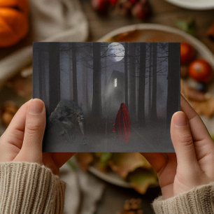 Weerwolf Little Red Riding Hood Spooky Briefkaart