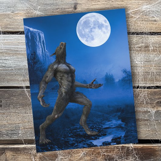 Weerwolf Maan Landschap Halloween Briefkaart