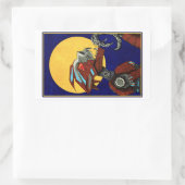 Weerwolf man huilt naar de maan rechthoekige sticker (Tas)