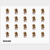 Weerwolf Meisje Cartoon Vierkante Sticker (Vel)