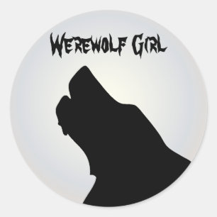 weerwolf meisje ronde sticker