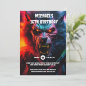 Weerwolf monster volwassenen halloween enge wezens kaart (Staand voorkant)