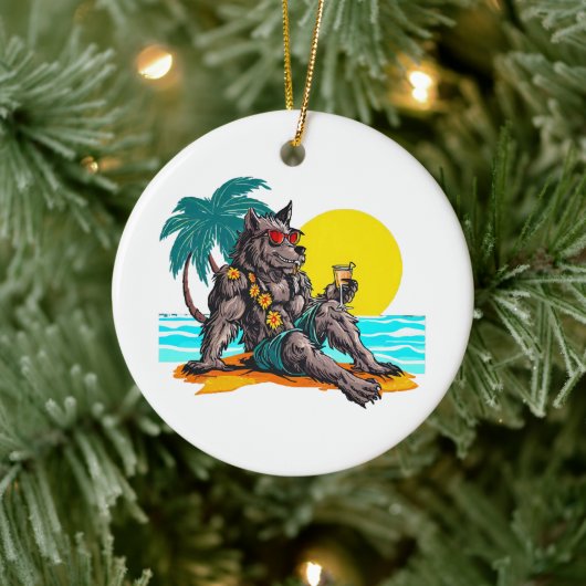 weerwolf op vakantie keramisch ornament (Boom)