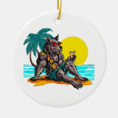 weerwolf op vakantie keramisch ornament (Voorkant)