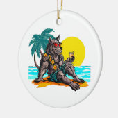 weerwolf op vakantie keramisch ornament (Links)