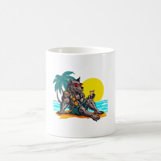 weerwolf op vakantie koffiemok (Center)