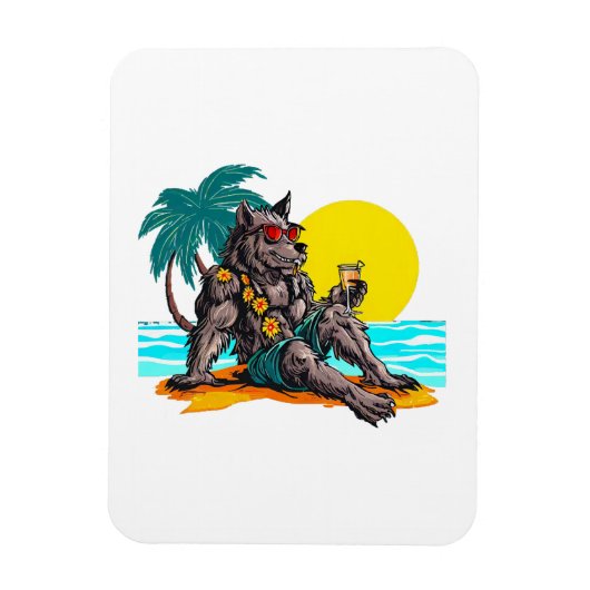 weerwolf op vakantie magneet (Verticaal)