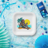 weerwolf op vakantie papieren bordje (Feest)