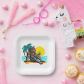 weerwolf op vakantie papieren bordje (Feest)