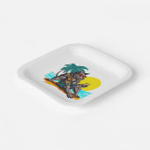 weerwolf op vakantie papieren bordje (Gebogen)