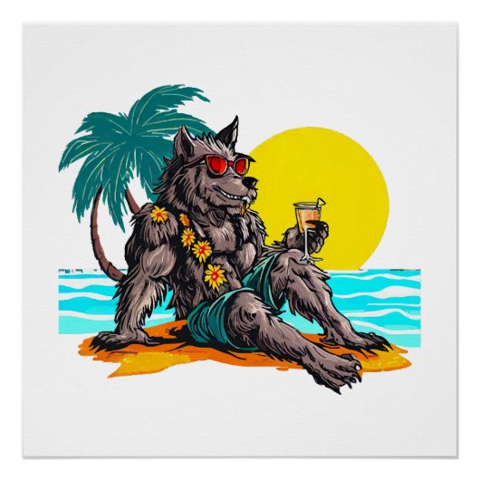 weerwolf op vakantie perfect poster (Voorkant)