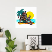 weerwolf op vakantie poster (Thuiskantoor)