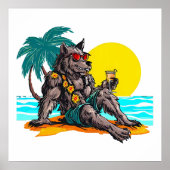 weerwolf op vakantie poster (Voorkant)