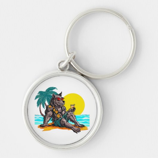weerwolf op vakantie sleutelhanger (Voorkant)