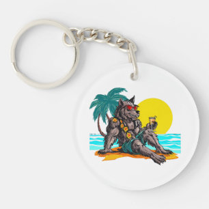 weerwolf op vakantie sleutelhanger