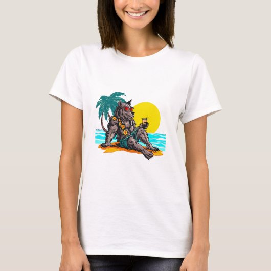 weerwolf op vakantie t-shirt (Voorkant)
