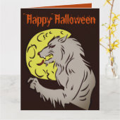 Weerwolf op volle maan kaart (Gele Bloem)
