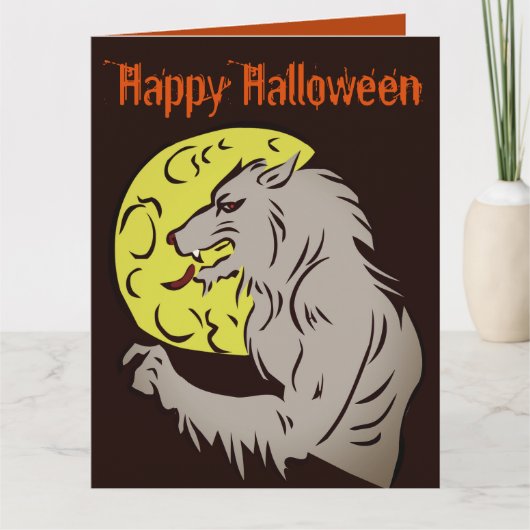 Weerwolf op volle maan kaart (Voorkant)