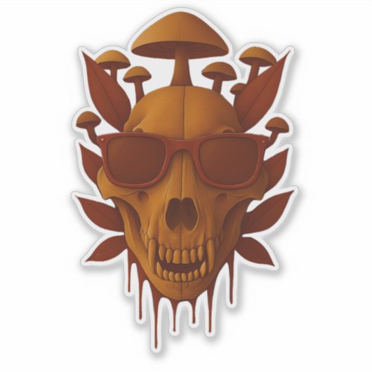 weerwolf-paddenstoelenschedel sticker (Voorkant)