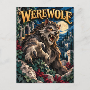 Weerwolf, Papier Gesneden Monster Briefkaart