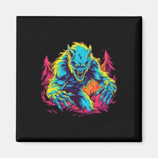 Weerwolf Pranks - Lunar Mischief voor Halloween Magneet (Voorkant)