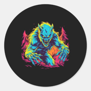 Weerwolf Pranks - Lunar Mischief voor Halloween Ronde Sticker