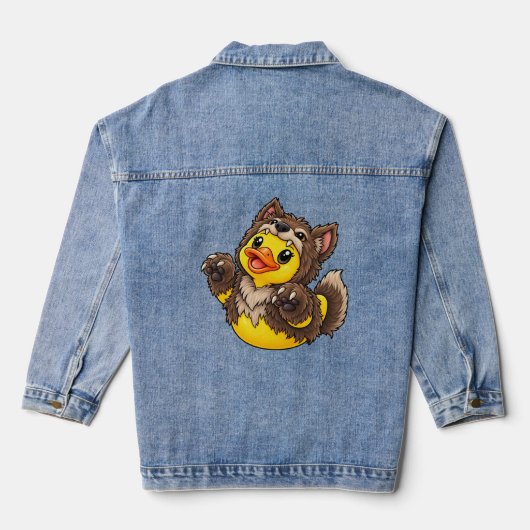 Weerwolf Rubber Eend Halloween Kostuum Denim Jacket (Achterkant)
