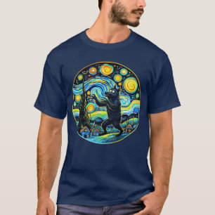 Weerwolf Sterrennacht T-shirt - Funny Van Gogh